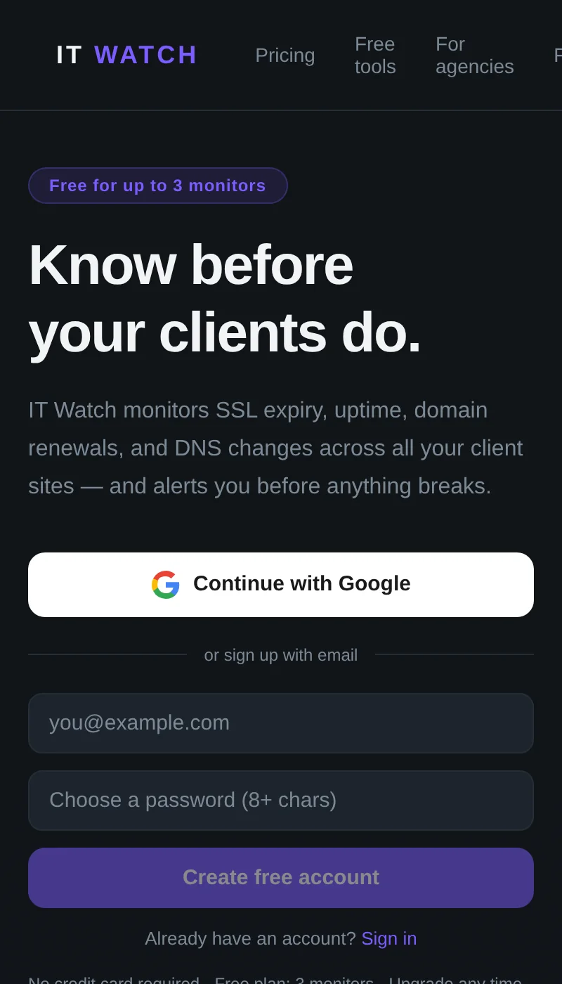 IT Watch — mobile screenshot